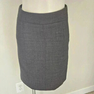 Women's Tory Burch Wool Blend Grey Knee Length Skirt  Paneled EUC Stretch